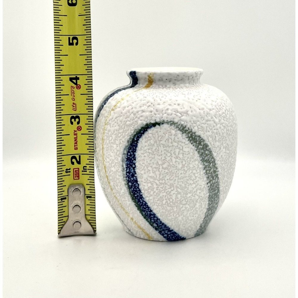 Vintage 80s Textured Finish Vase Abstract Contemporary Modernist Design - Picture 5 of 7
